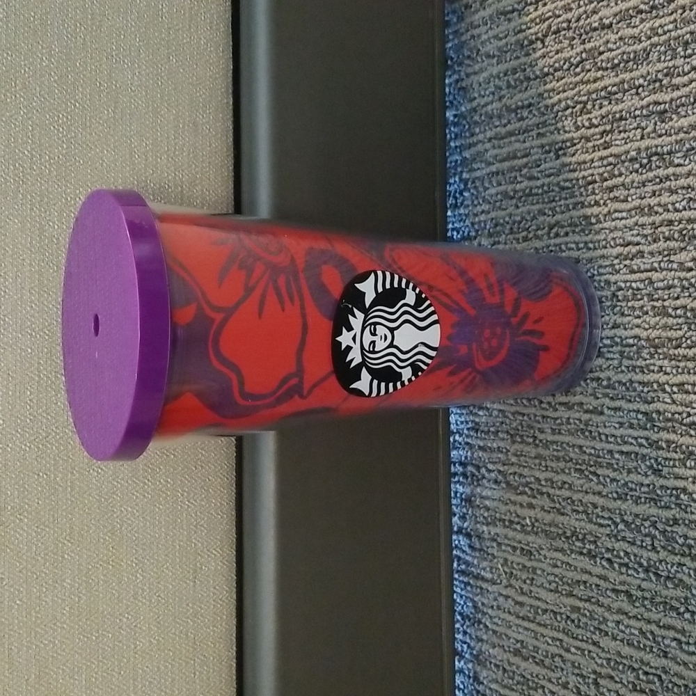 Starbucks Red And Purple Floral 24oz Cold Cup